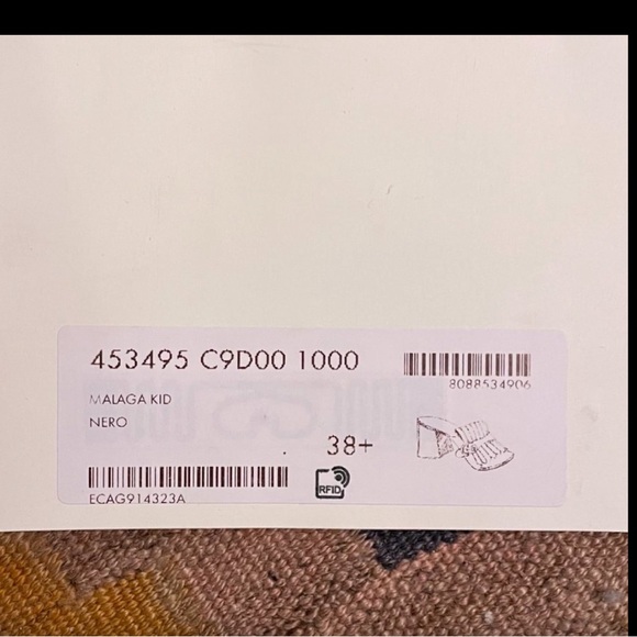 Gucci Black Leather GG Marmont Fringe Detail Open Toe Sandals Size 38.5 - Picture 2 of 9